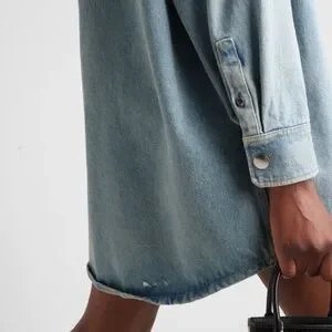 Prada | Dresses | Prada Denim Jean Shirt Dress | Poshmark